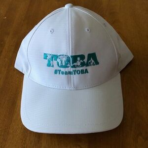 TOBA Thoroughbred Owners & Breeders Association Unisex White Hat Ball Cap NEW